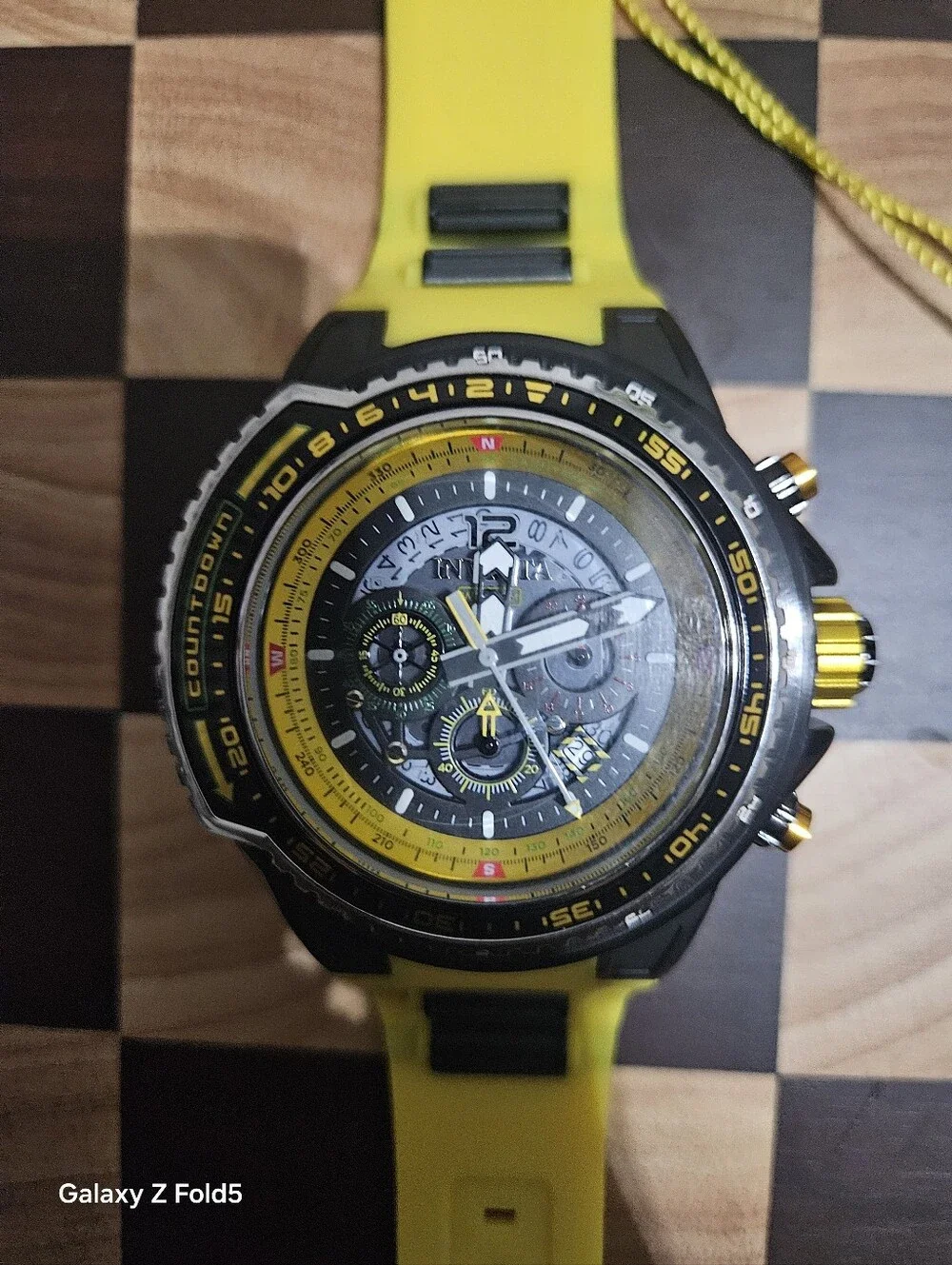 Invicta Aviator Crosswind Men's Yellow and Black Sport Chronograph Watch 50mm